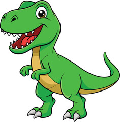 Obraz premium Tyrannosaurus Rex cartoon vector illustration on a white background