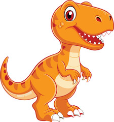 Tyrannosaurus Rex cartoon vector illustration on a white background

