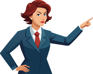 Serious business woman pointing finger accusingly