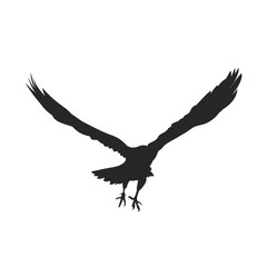 silhouette icon of an eagle in flight without background