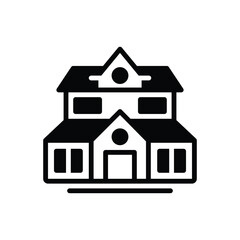 Black solid icon for home 