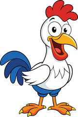 Happy rooster cartoon vector isolated on white background
