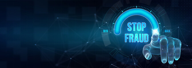 Fraud Alert Caution Defend Guard Notify Protect Concept. 3d illustration