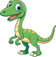 Happy Coelophysis Dinosaur Cartoon vector on a white background
