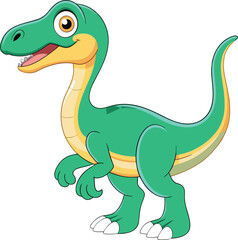 Happy Coelophysis Dinosaur Cartoon vector on a white background
