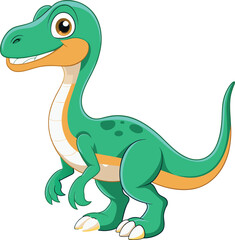 Happy Coelophysis Dinosaur Cartoon vector on a white background
