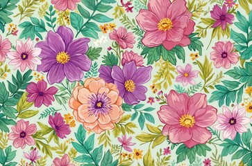 seamless pattern with flowers