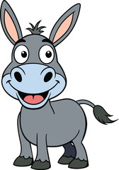 Funny donkey cartoon vector
