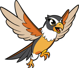Falcon cartoon flying vector