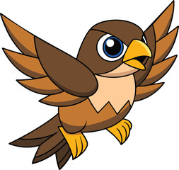 Falcon cartoon flying vector