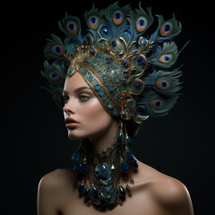 Naklejka premium portrait of woman with creative makeup