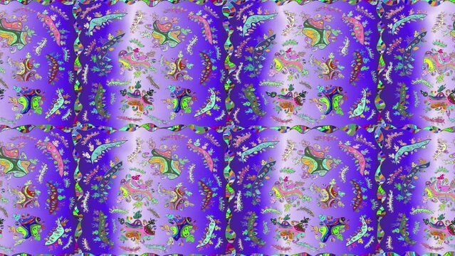 Motion footage background with colorful elements. Flowers. Vintage. Flag style. Video. Template.
Doodles composition for screensavers or advertisements. Seamless. Loop.
