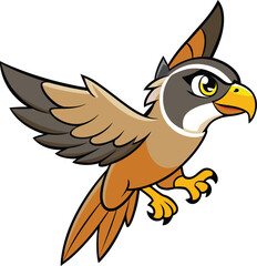 Falcon cartoon flying vector