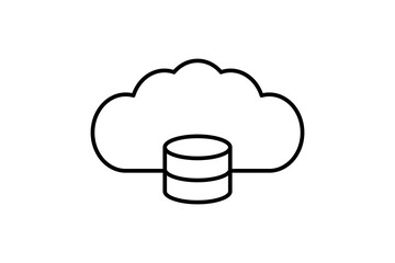 Cloud storage upload icon. icon related to cloud computing. suitable for web site, app, user interfaces, printable etc. line icon style. simple vector design editable