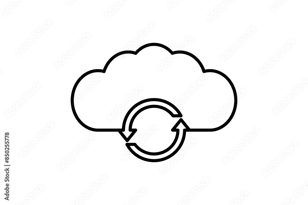 Poster cloud sync icon. icon related to cloud computing. suitable for web site, app, user interfaces, print