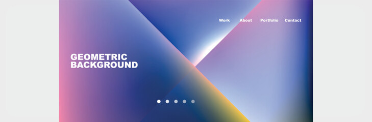 Obraz premium Colorful fluid gradient triangles and squares web site template. Vector Illustration For Wallpaper, Banner, Background, Card, Book Illustration, landing page