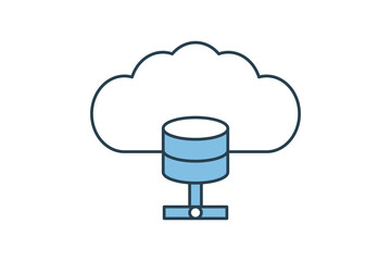 Data center icon. icon related to cloud computing. suitable for web site, app, user interfaces, printable etc. flat line icon style. simple vector design editable