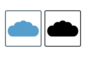 Cloud icon. icon related to cloud computing. suitable for web site, app, user interfaces, printable etc. solid icon style. simple vector design editable