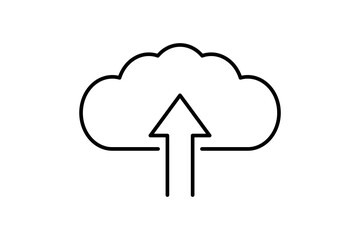 Cloud upload icon. icon related to cloud computing. suitable for web site, app, user interfaces, printable etc. line icon style. simple vector design editable