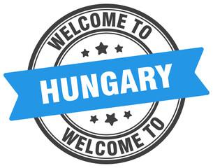 Welcome to Hungary stamp. Hungary round sign