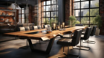 Boardroom table with minimalist decor