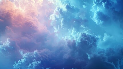 Abstract dreamy sky with colorful clouds and soft lighting, perfect for serene and imaginative visuals.