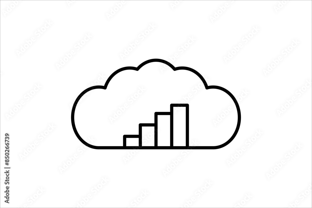 Poster cloud analytics icon. icon related to cloud computing. suitable for web site, app, user interfaces, 