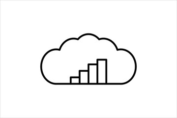 Cloud analytics icon. icon related to cloud computing. suitable for web site, app, user interfaces, printable etc. line icon style. simple vector design editable