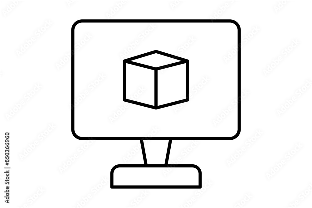 Poster virtual machine icon. icon related to cloud computing. suitable for web site, app, user interfaces, 