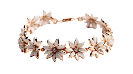White Flower Rose Gold Bracelet Jewelry
