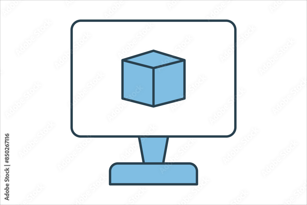 Poster virtual machine icon. icon related to cloud computing. suitable for web site, app, user interfaces, 