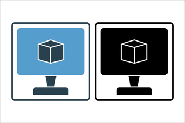 Virtual machine icon. icon related to cloud computing. suitable for web site, app, user interfaces, printable etc. solid icon style. simple vector design editable