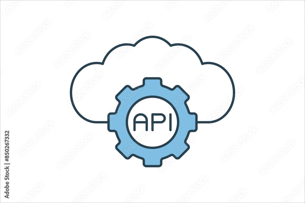 Poster api icon. icon related to cloud computing. suitable for web site, app, user interfaces, printable et