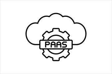PaaS icon. icon related to cloud computing. suitable for web site, app, user interfaces, printable etc. line icon style. simple vector design editable