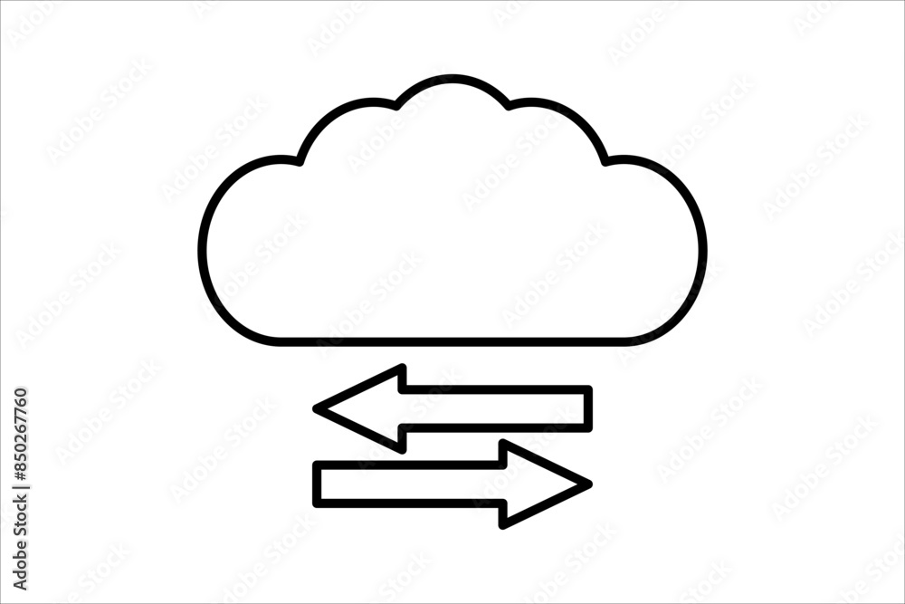 Poster cloud migration icon. icon related to cloud computing. suitable for web site, app, user interfaces, 