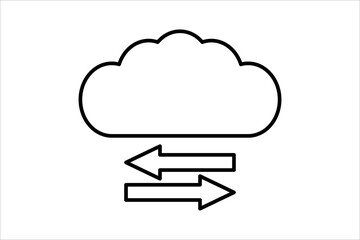 Cloud migration icon. icon related to cloud computing. suitable for web site, app, user interfaces, printable etc. line icon style. simple vector design editable