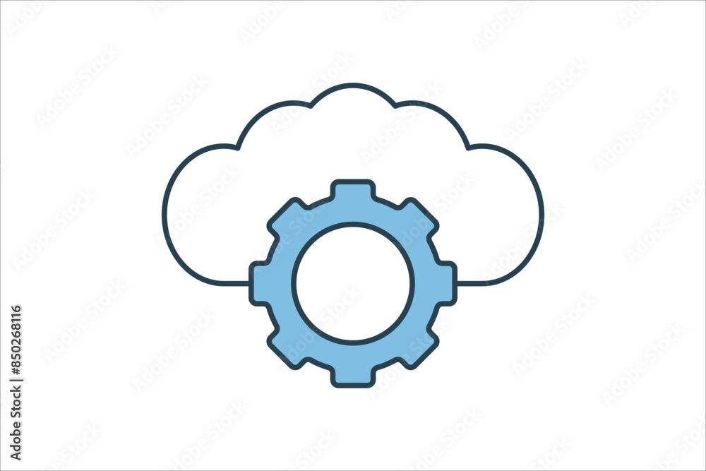 Poster cloud computing icon. icon related to cloud computing. suitable for web site, app, user interfaces, 