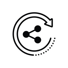 Black solid icon for share 