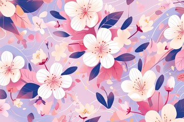 Tranquil Blossom Whirl: Seamless Pattern