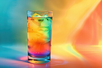 A visually captivating Tequila Sunrise cocktail with a vibrant gradient