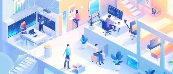 A hightech platform for remote work offering seamless collaboration tools and virtual office environments