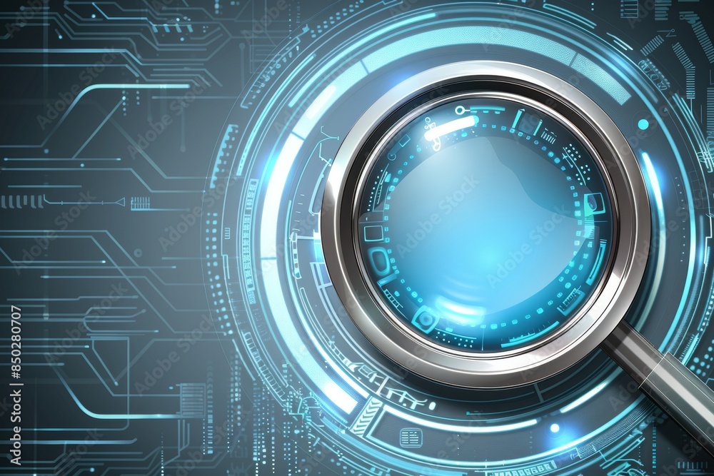 Leinwandbilder Futuristic digital design with abstract elements, showcasing technological innovation and dynamic data visualization in a high-tech concept, Generative AI