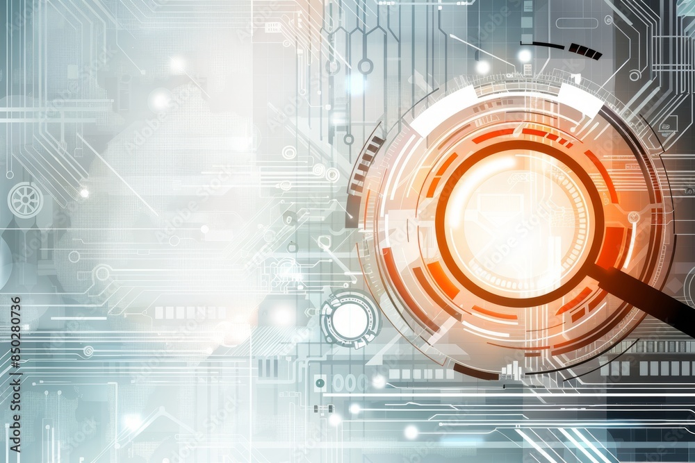 Leinwandbilder Futuristic digital design with abstract elements, showcasing technological innovation and dynamic data visualization in a high-tech concept, Generative AI
