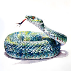 Obraz premium viper snake in white background