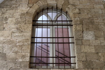 A small window as an architectural detail of housing construction in Israel.