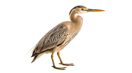 Obraz premium A Green Heron Standing on a White Background