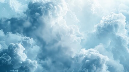 High in the sky, dense clouds create a serene atmosphere, providing a peaceful view for the observer