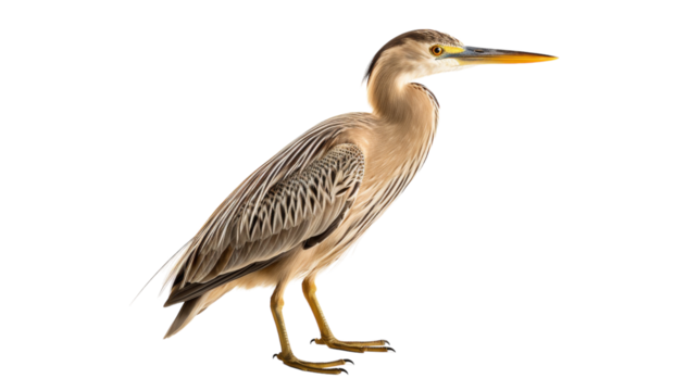 A Green Heron Standing on a White Background