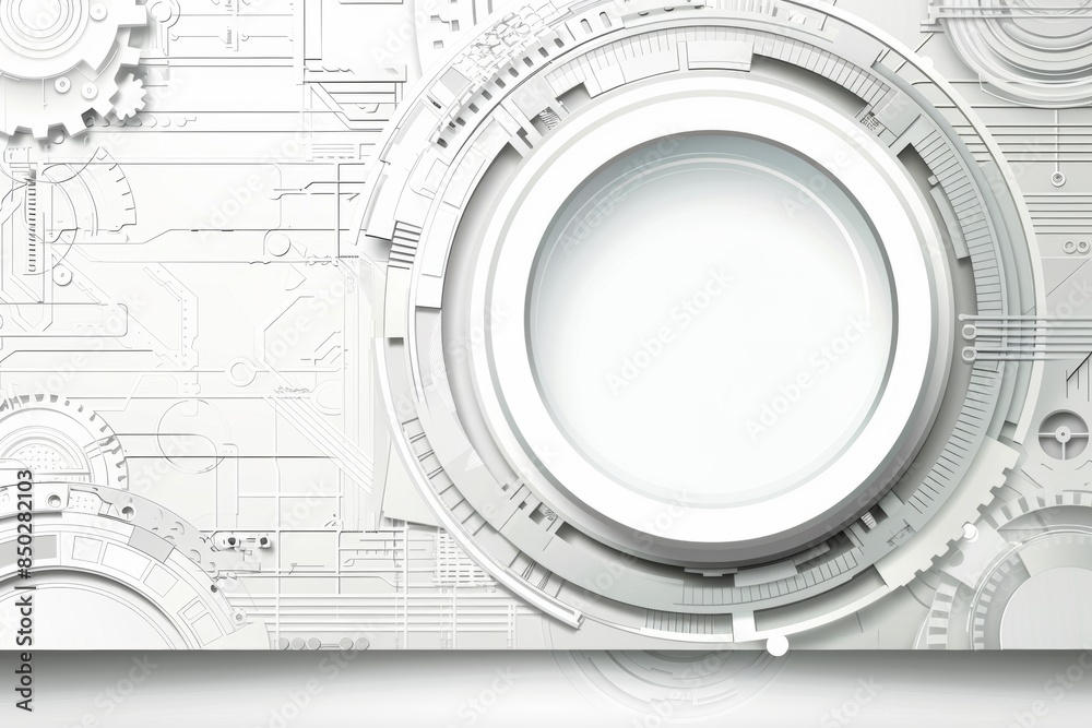 Leinwandbilder Abstract futuristic design in white, showcasing advanced technology and dynamic data structures in a modern, high-tech visualization, Generative AI