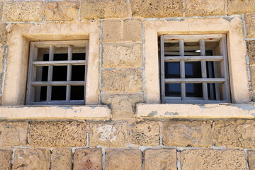 A small window as an architectural detail of housing construction in Israel.